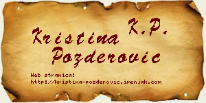 Kristina Pozderović vizit kartica